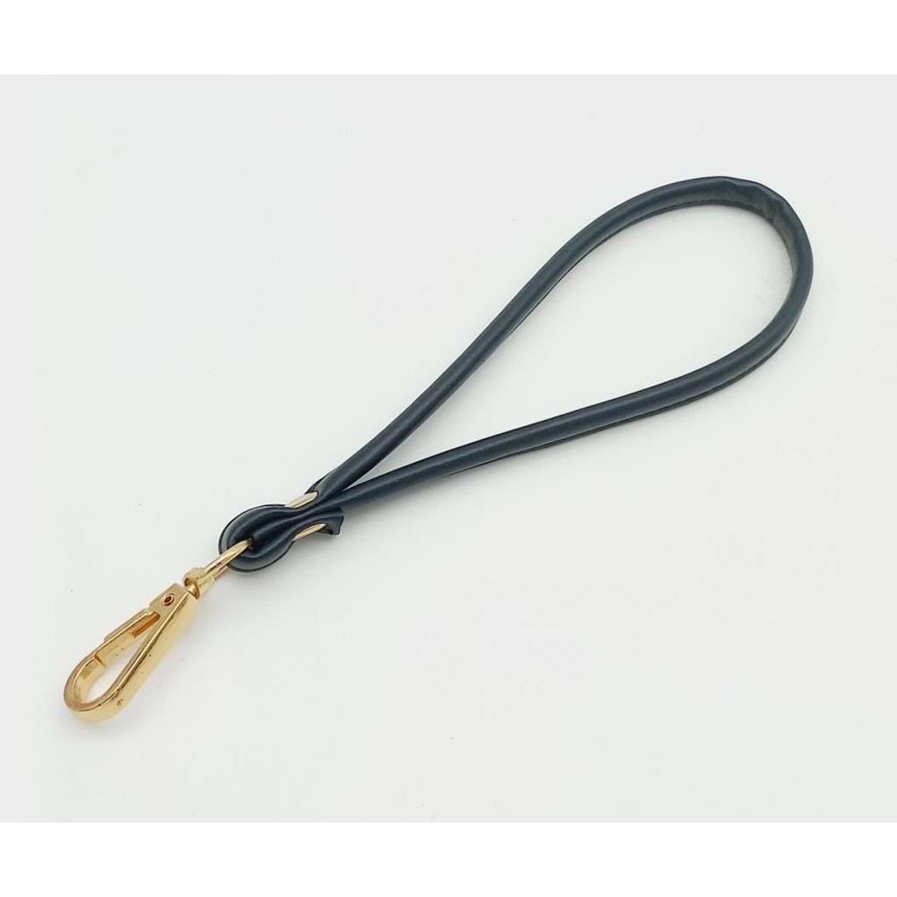 Çanta Aksesuar Dikişli Suni Deri Lacivert Renk Elcik Light Gold Metal