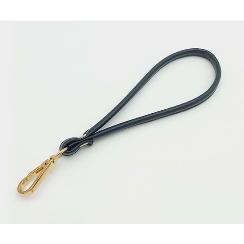 Çanta Aksesuar Dikişli Suni Deri Lacivert Renk Elcik Light Gold Metal