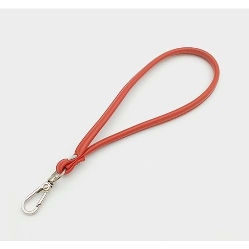 Çanta Aksesuar Dikişli Suni Deri Kırmızı Renk Elcik Gümüş Metal