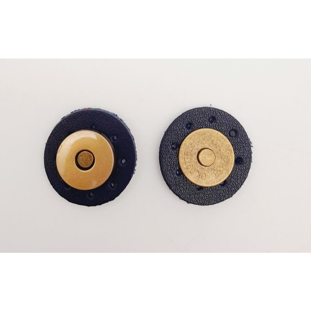 Çanta Aksesuar Lacivert Suni Derili Mıknatıslı Çıtçıt Antik Metalli