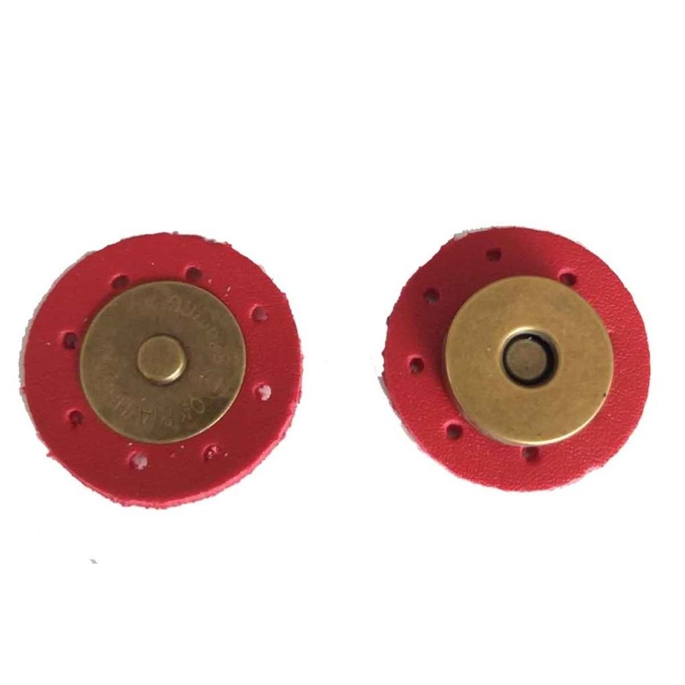 Çanta Aksesuar Suni Derili Mıknatıs Kırmızı