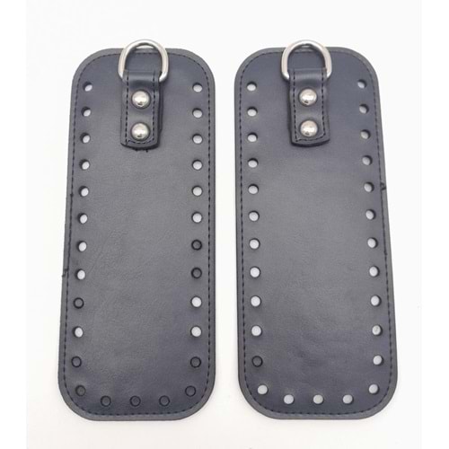 Çanta Aksesuar Lacivert Suni Deri Dikdörtgen Çanta Yan Parçası Gümüş Metalli