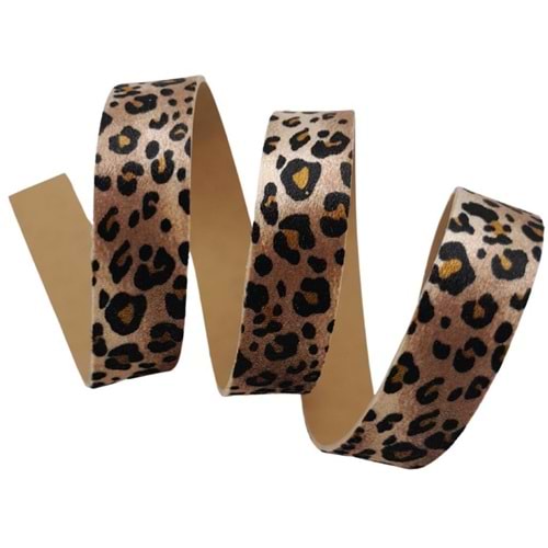Çanta Aksesuar 3 cm Şerit Suni Deri Leopar Desen 1 metre