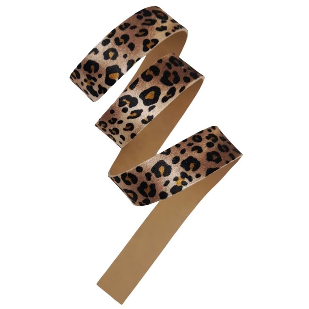 Çanta Aksesuar 3 cm Şerit Suni Deri Leopar Desen 1 metre