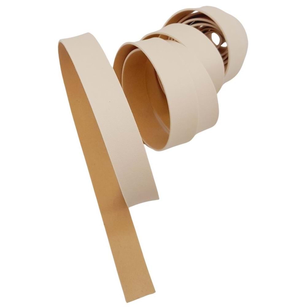 Çanta Aksesuar 2 cm Şerit Suni Deri Krem Renk 1 metre