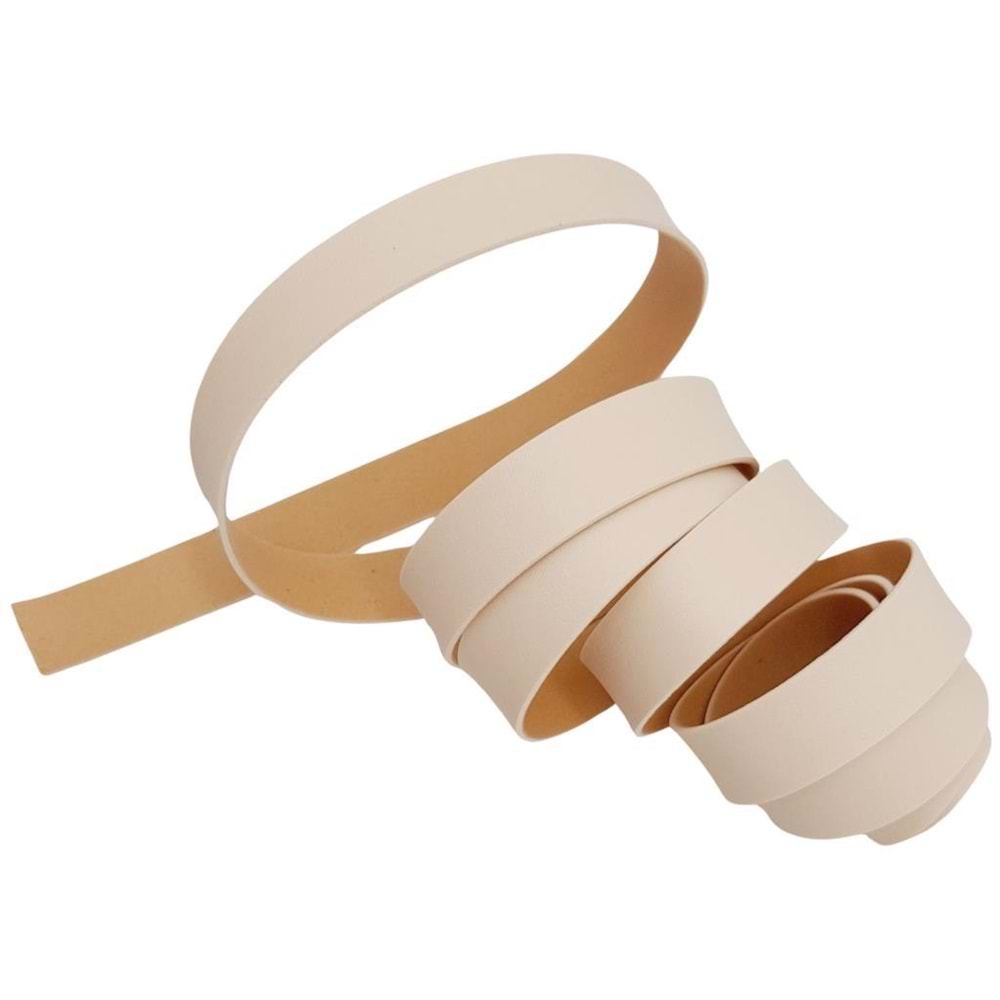 Çanta Aksesuar 2 cm Şerit Suni Deri Krem Renk 1 metre