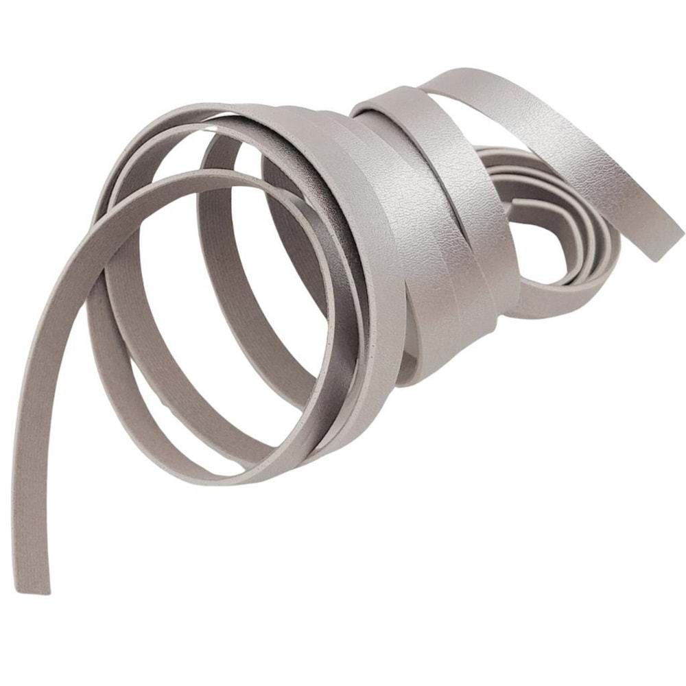 Çanta Aksesuar 1 cm Şerit Suni Deri Gümüş Renk 1 metre