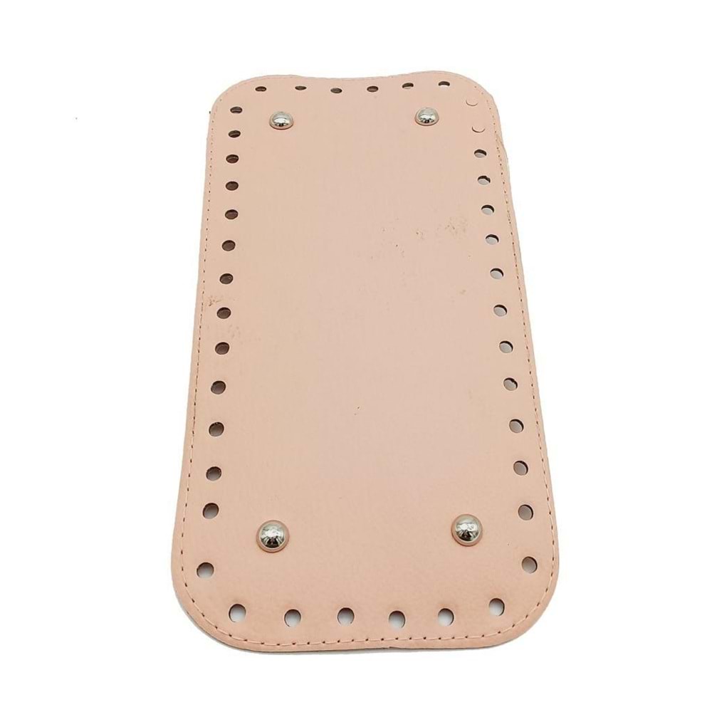 Çanta Aksesuar Suni Deri Pudra Renk 25X12 cm Dikdörtgen Çanta Tabanı