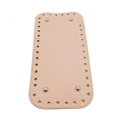 Çanta Aksesuar Suni Deri Pudra Renk 25X12 cm Dikdörtgen Çanta Tabanı