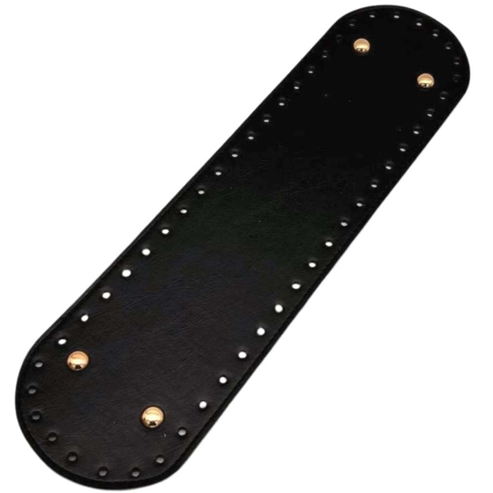 Çanta Aksesuar Suni Deri 37x10 cm Oval Çanta Taban Siyah Renk Light Gold Aparatlı
