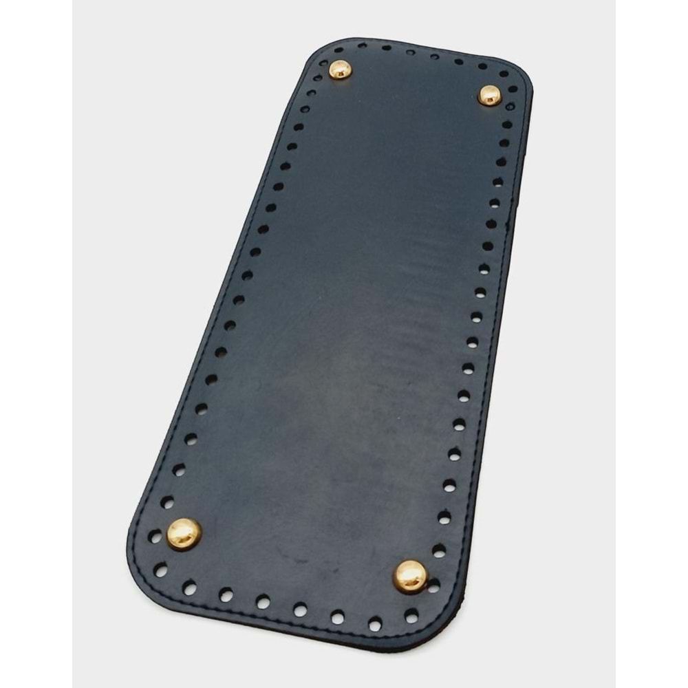 Çanta Aksesuar Suni Deri Lacivert Renk 30X12 cm Dikdörtgen Çanta Tabanı (Light Gold Aparatlı)