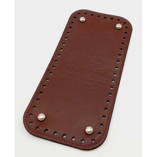 Çanta Aksesuar Suni Deri Bordo Renk 25X12 cm Dikdörtgen Çanta Tabanı (Gümüş Aparatlı)