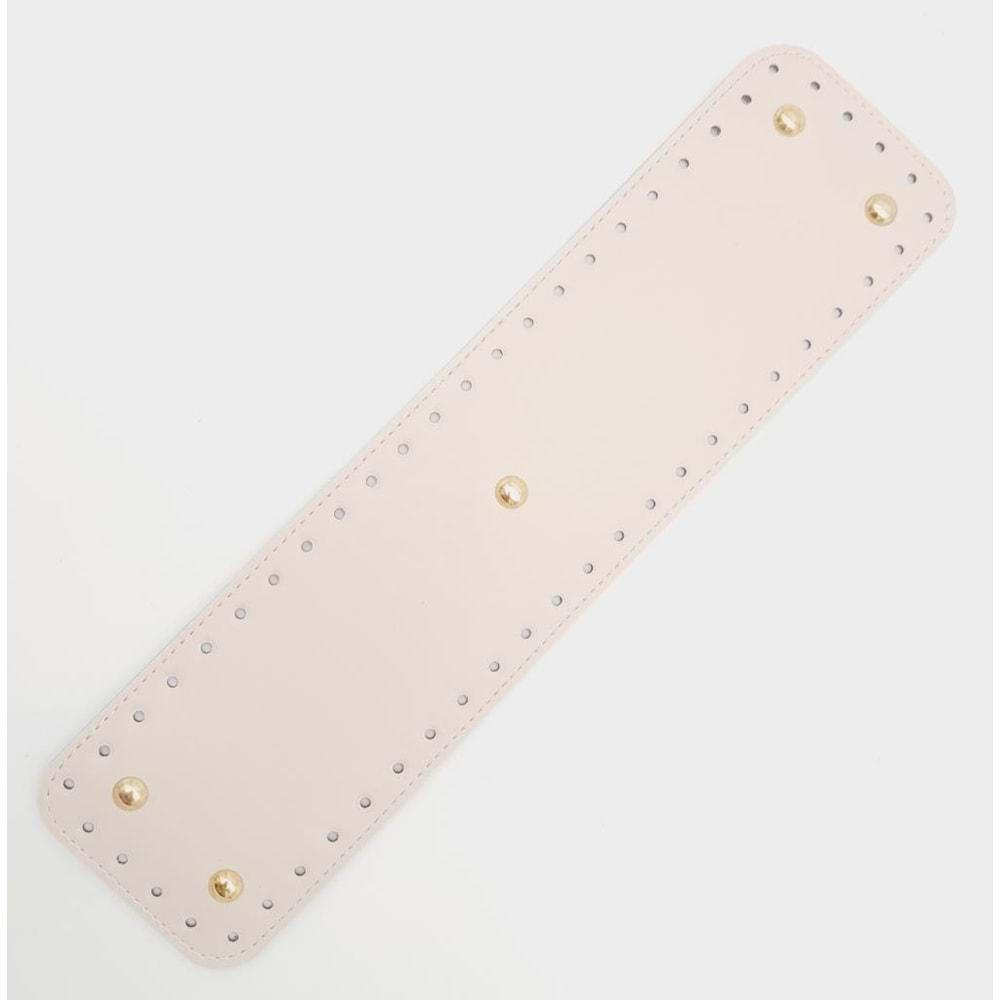 Çanta Aksesuar Suni Deri Krem Renk 40x10 cm Dikdörtgen Çanta Tabanı Light Gold Aparatlı