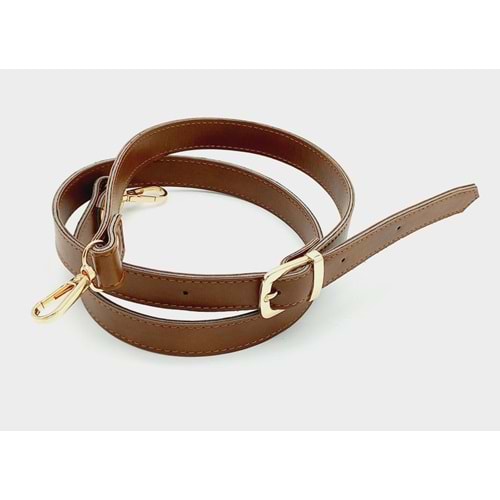 Çanta Aksesuar 120X2 Cm Suni Deri Light Gold Tokalı Taba Renk Çanta Sapı