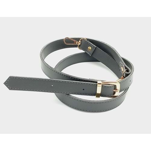 Çanta Aksesuar 120X2 Cm Suni Deri Light Gold Tokalı Gri Renk Çanta Sapı