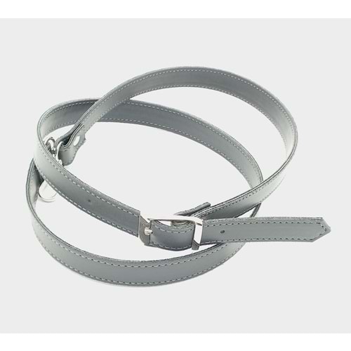 Çanta Aksesuar 120X2 Cm Suni Deri Gümüş Tokalı Gri Renk Çanta Sapı