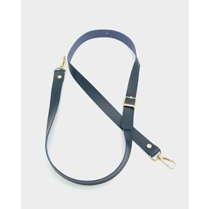 Çanta Aksesuar 120X2 Cm Tek Kat Lacivert Suni Deri Light Gold Tokalı Çanta Sapı