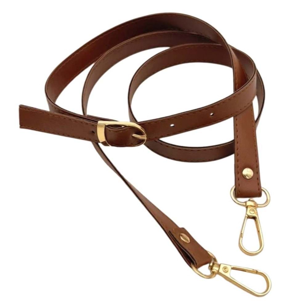 Çanta Aksesuar 120x1.5 cm Tokalı Çanta Sapı Slim Model Renk Seçenekli Light Gold Metalli 2