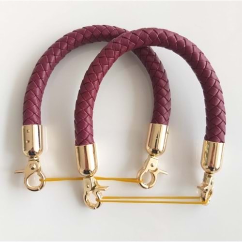 Çanta Aksesuar Örme Çanta Sapı, Bordo Renk