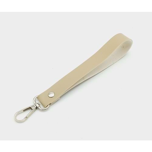 Çanta Aksesuar Tek Kat Suni Deri Bej Renk Elcik Gümüş Metal