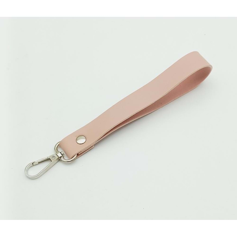 Çanta Aksesuar Tek Kat Suni Deri Pudra Renk Elcik Gümüş Metal