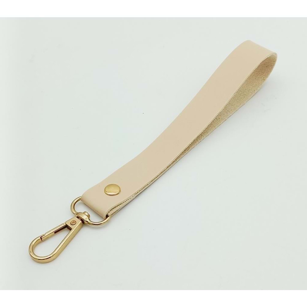 Çanta Aksesuar Tek Kat Suni Deri Krem Renk Elcik Light Gold Metal