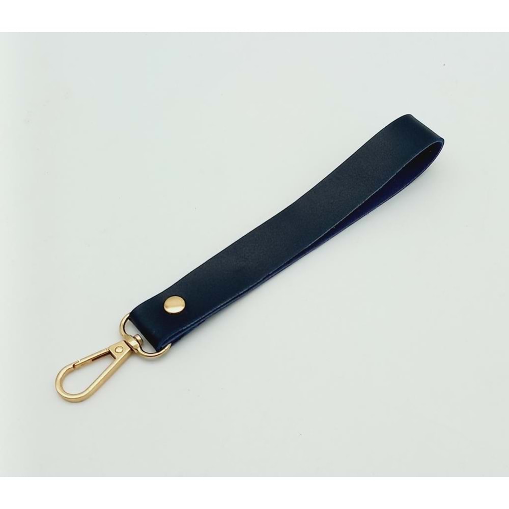 Çanta Aksesuar Tek Kat Suni Deri Lacivert Renk Elcik Light Gold Metal