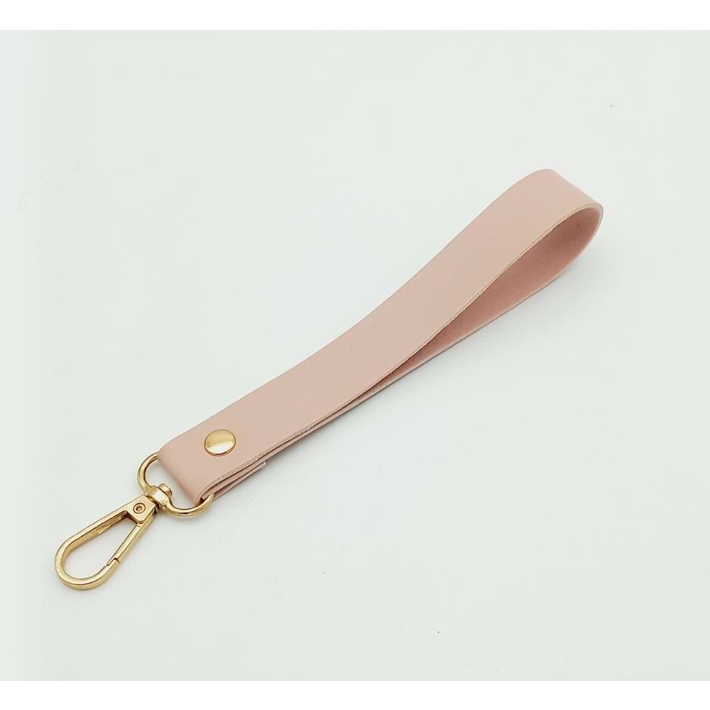 Çanta Aksesuar Tek Kat Suni Deri Pudra Renk Elcik Light Gold Metal