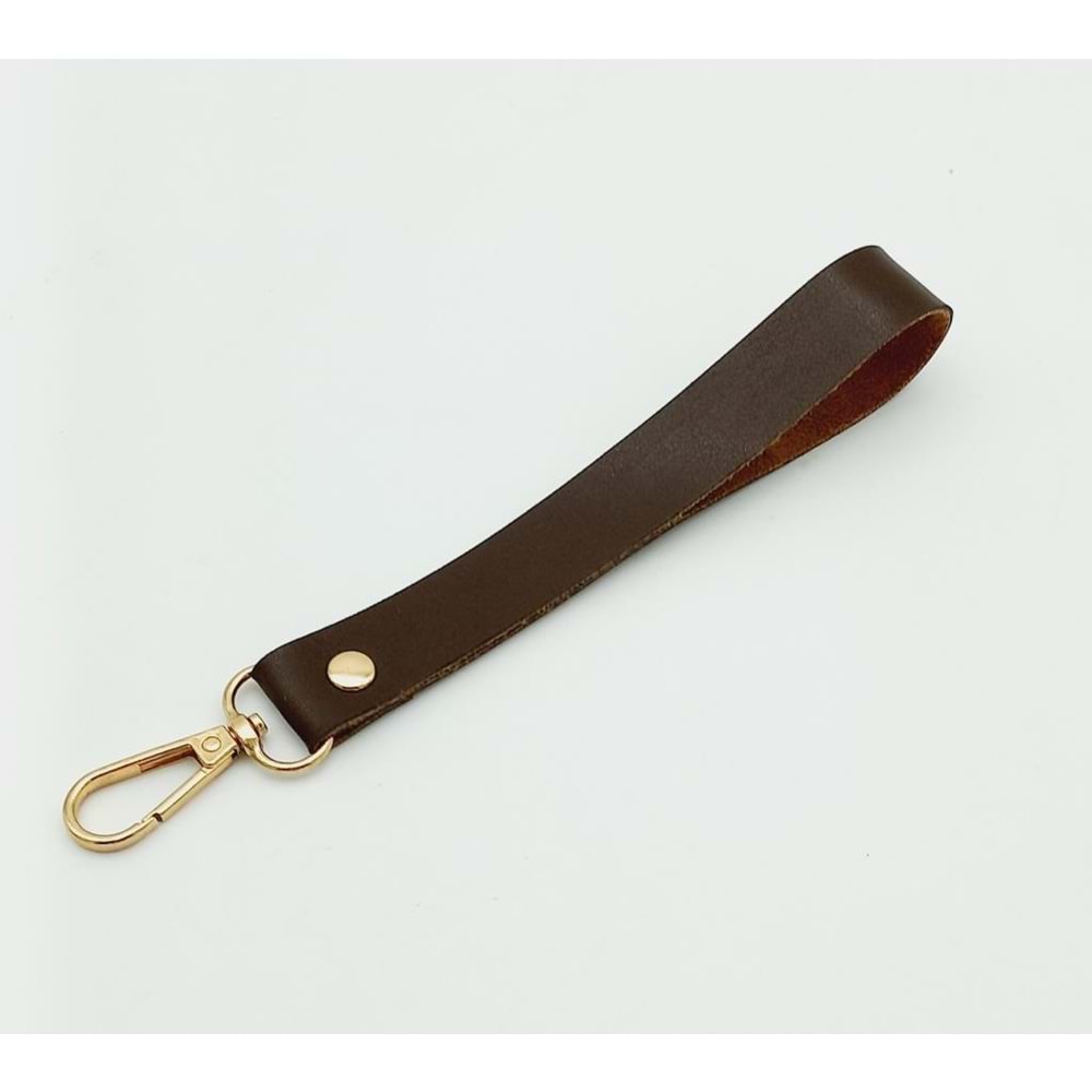 Çanta Aksesuar Tek Kat Suni Deri Kahverengi Elcik Light Gold Metal