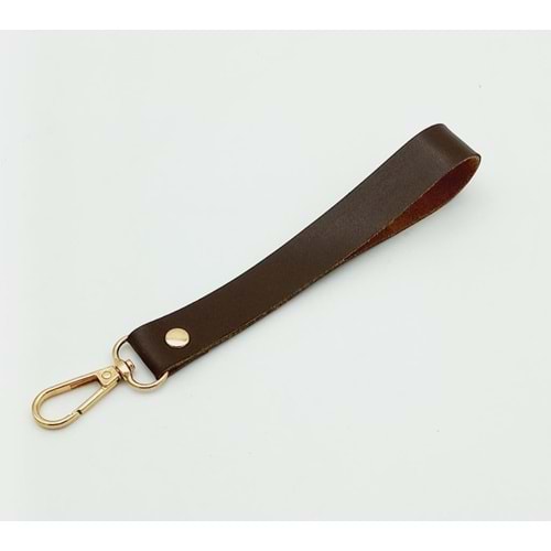 Çanta Aksesuar Tek Kat Suni Deri Kahverengi Elcik Light Gold Metal