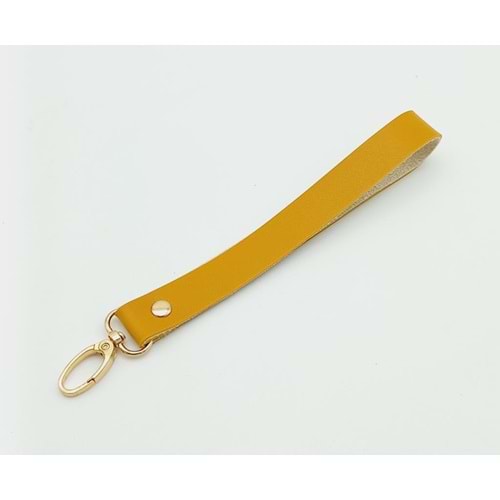 Çanta Aksesuar Tek Kat Suni Deri Hardal Renk Elcik Light Gold Metal