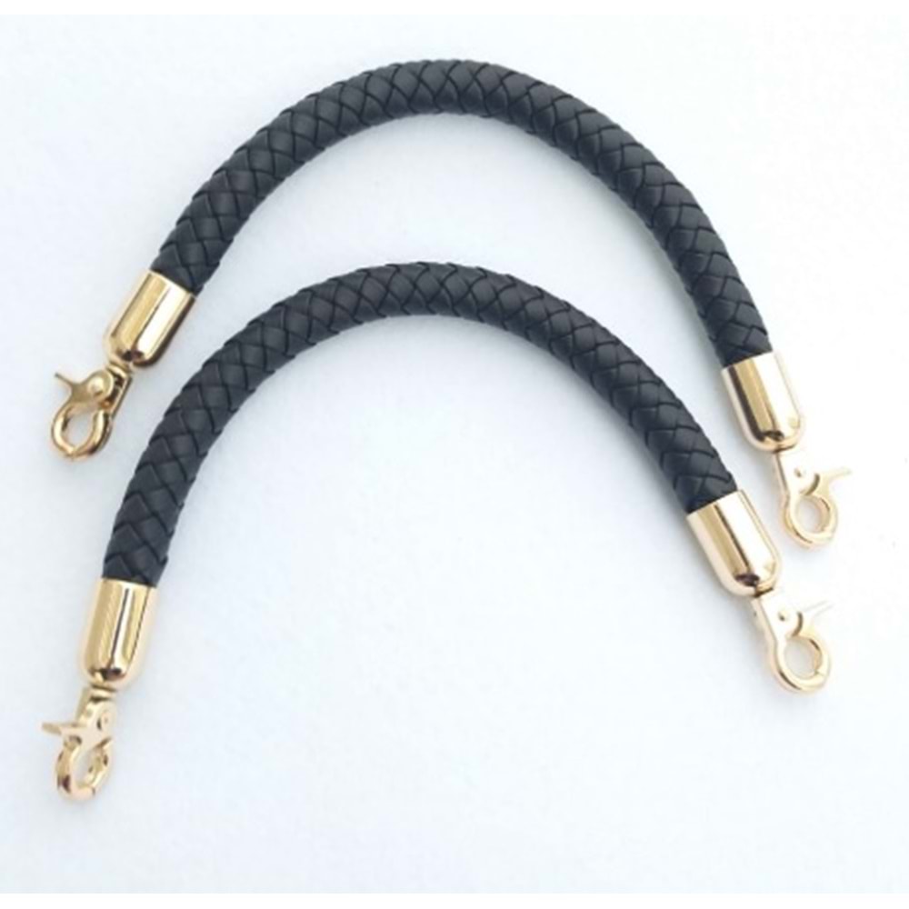 Çanta Aksesuar Örme Çanta Sapı, Siyah Renk 31 Cm Çift