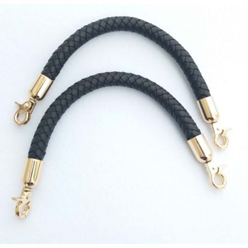 Çanta Aksesuar Örme Çanta Sapı, Siyah Renk 31 Cm Çift