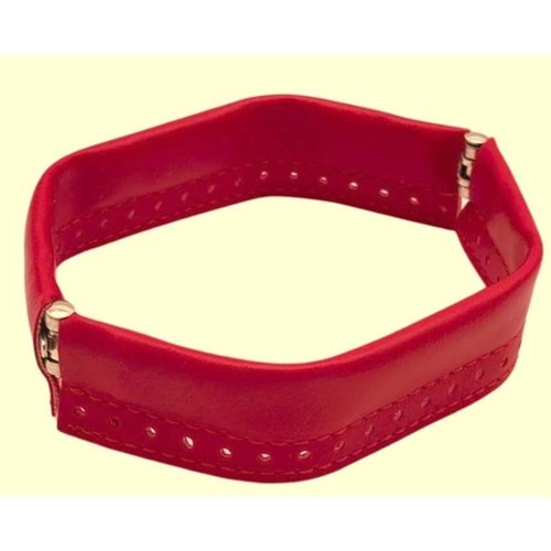 Çanta Aksesuar Kırmızı Renk Derili Metal Çanta Ağzı 18 Cm