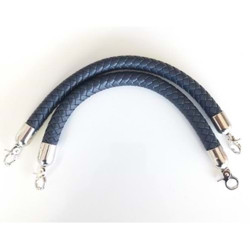 Çanta Aksesuar Örme Çanta Sapı Kısa Gümüş Metalli Lacivert