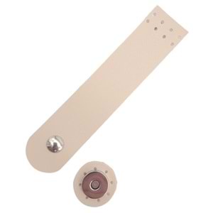 Çanta Aksesuar 14x3 cm Suni Deri Kapak Krem Renk Gümüş Metalli