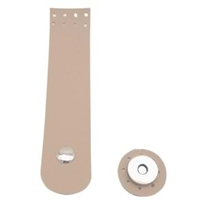 Çanta Aksesuar 14x3 cm Suni Deri Kapak Bej Renk Gümüş Metalli