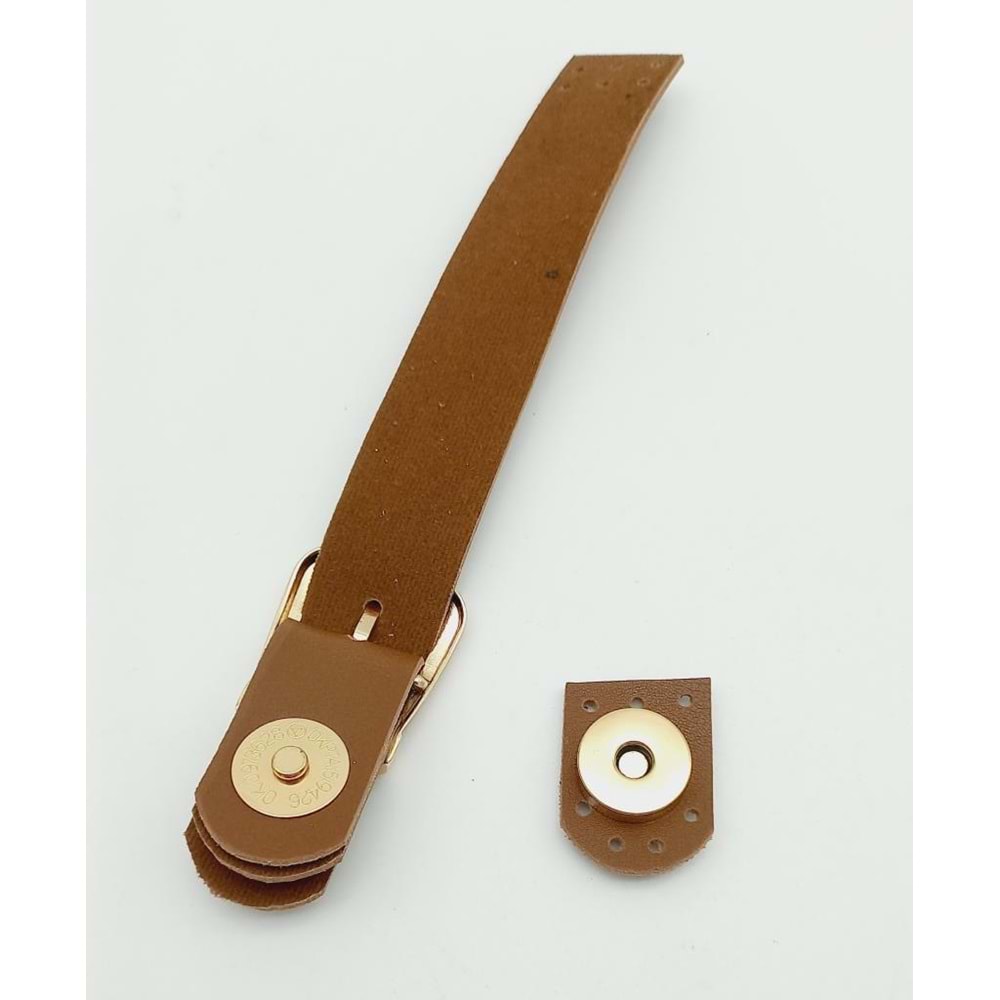 Çanta Aksesuar Tek Kat 18 Cm Suni Deri Taba Kapak Light Gold Metal
