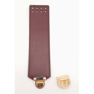 Çanta Aksesuar Bordo Renk Suni Deri 25X6 Cm Çanta Kapağı
