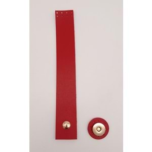Çanta Aksesuar Kırmızı Renk 20x3 Cm Tek Kat Suni Deri Kapak Light Gold Metal