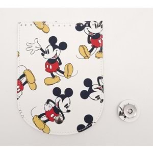 Çanta Aksesuar 16x12 cm Suni Deri Miki Mouse Desenli Kapak Füme Metalli
