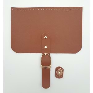 Çanta Aksesuar 22x24 cm Suni Deri Taba Renk Çanta Kapağı Light Gold Metalli