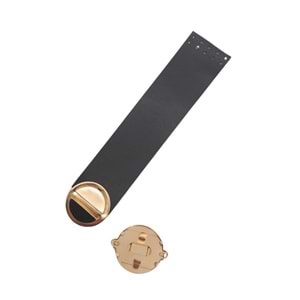 Çanta Aksesuar 18x4 cm Tek Kat Suni Deri Siyah Renk Kapak No:2 Light Gold Metal