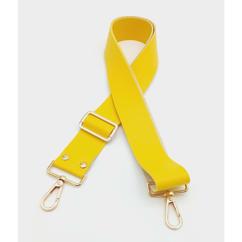 Çanta Aksesuar Suni Deri Sarı 120X4 Cm Çanta Sapı Kalsap Light Gold Metalli