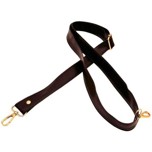 Çanta Aksesuar 120x3 cm Ayarlanabilir Koyu Kahve Çanta Sapı Light Gold Metalli