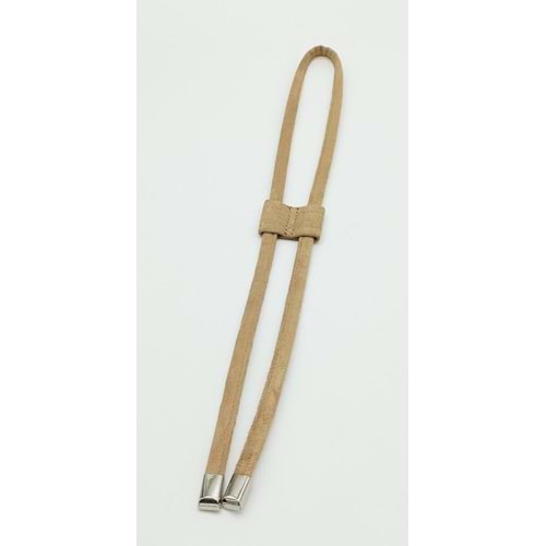 Çanta Aksesuar Bej Renk Suni Deri Nubuk Büzgü Gümüş Metalli