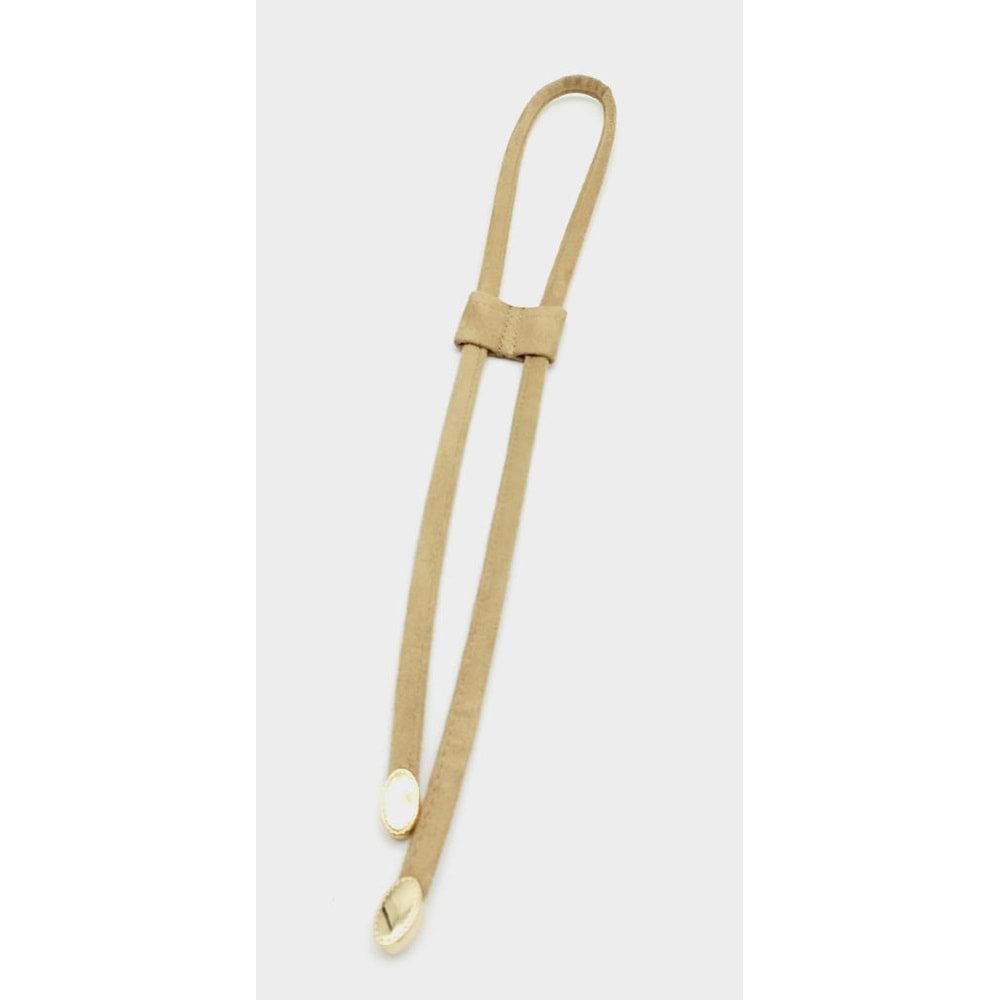 Çanta Aksesuar Bej Renk Suni Deri Nubuk Büzgü Light Gold Metalli