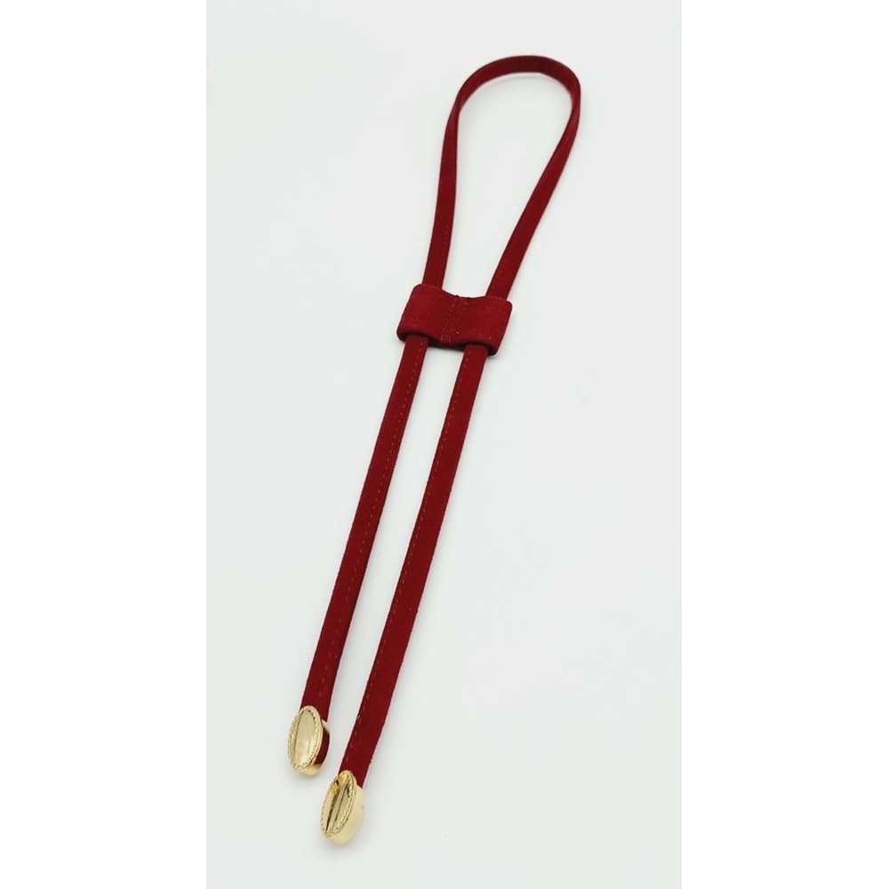 Çanta Aksesuar Koyu Bordo Renk Suni Deri Nubuk Büzgü Light Gold Metalli