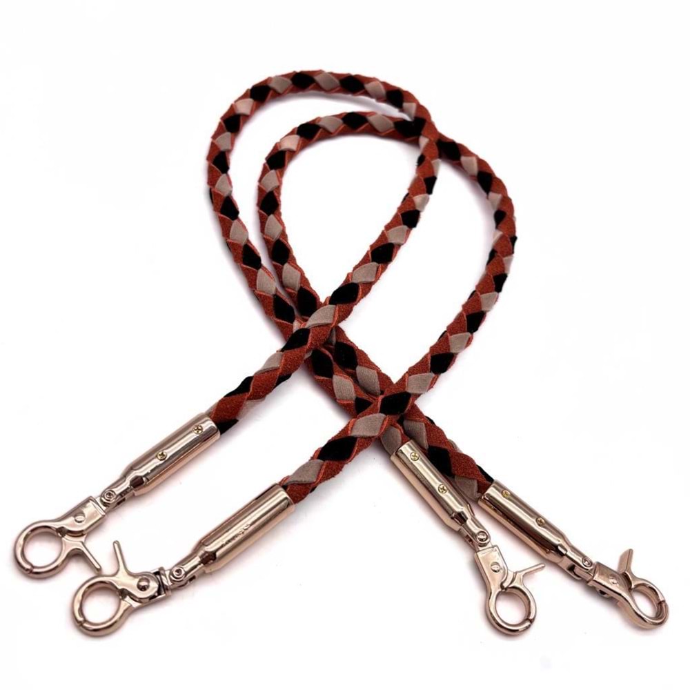 Çanta Aksesuar Renkli 60 cm Örme Çanta Sapı Light Gold Metal