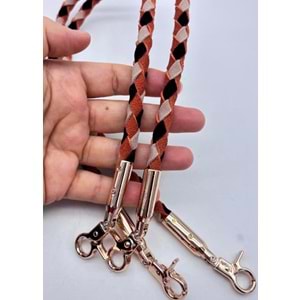 Çanta Aksesuar Renkli 60 cm Örme Çanta Sapı Light Gold Metal